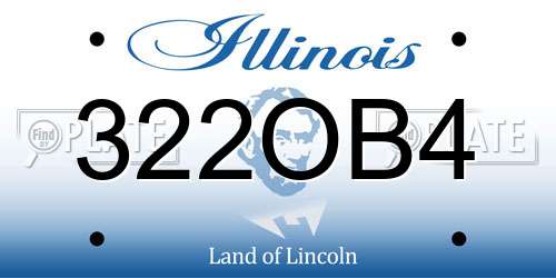 322OB4 Illinois License Plate