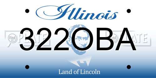 322OBA Illinois License Plate