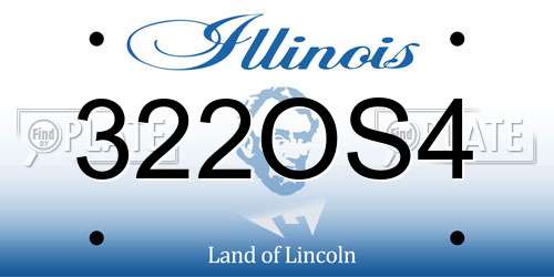 322OS4 Illinois License Plate