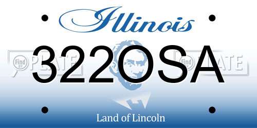 322OSA Illinois License Plate