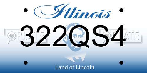 322QS4 Illinois License Plate