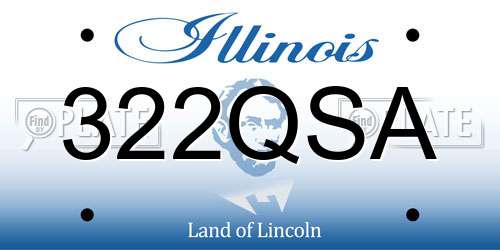 322QSA Illinois License Plate
