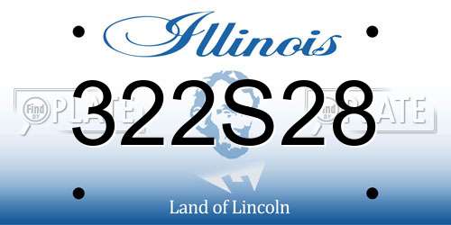 322S28 Illinois License Plate
