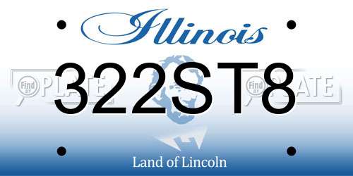 322ST8 Illinois License Plate