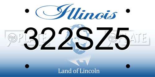 322SZ5 Illinois License Plate
