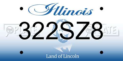 322SZ8 Illinois License Plate