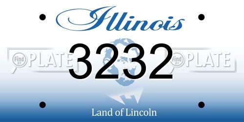 3232 Illinois License Plate