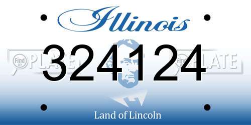 324124 Illinois License Plate