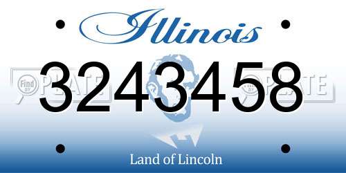 3243458 Illinois License Plate