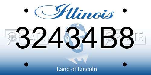 32434B8 Illinois License Plate