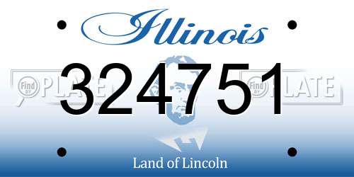 324751 Illinois License Plate