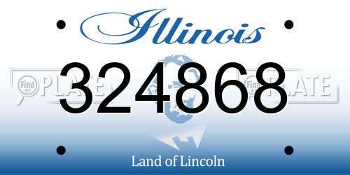 324868 Illinois License Plate