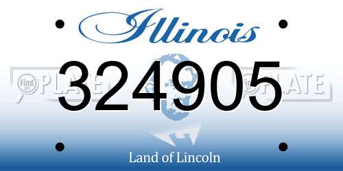 324905 Illinois License Plate