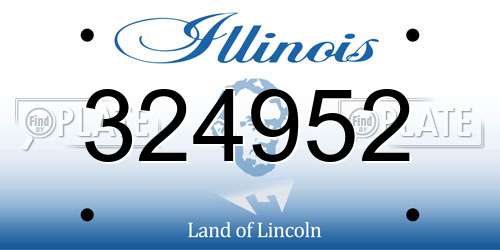 324952 Illinois License Plate
