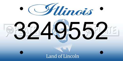 3249552 Illinois License Plate