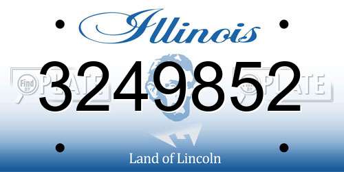 3249852 Illinois License Plate