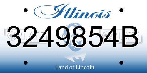 3249854B Illinois License Plate