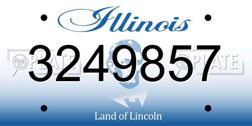 3249857 Illinois License Plate