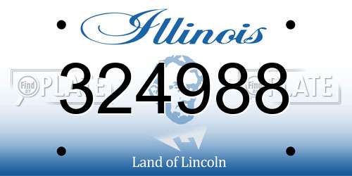 324988 Illinois License Plate