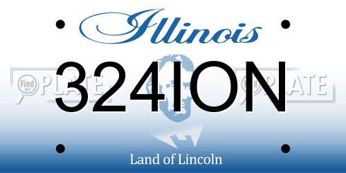 324ION Illinois License Plate