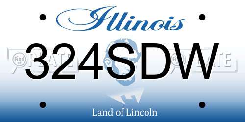 324SDW Illinois License Plate