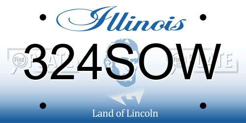 324SOW Illinois License Plate