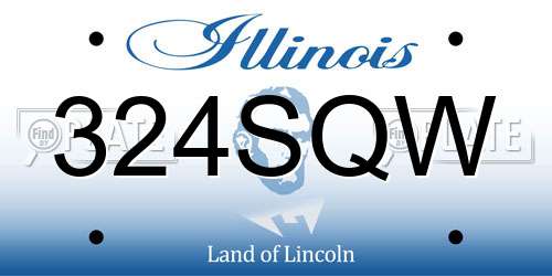 324SQW Illinois License Plate
