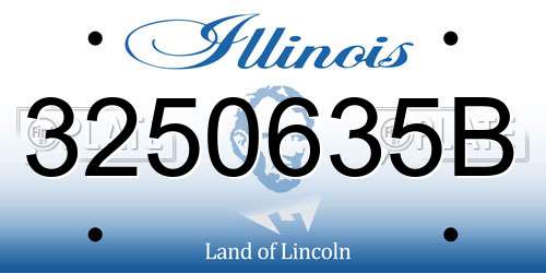 3250635B Illinois License Plate