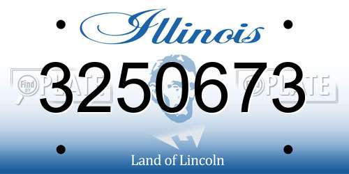 3250673 Illinois License Plate