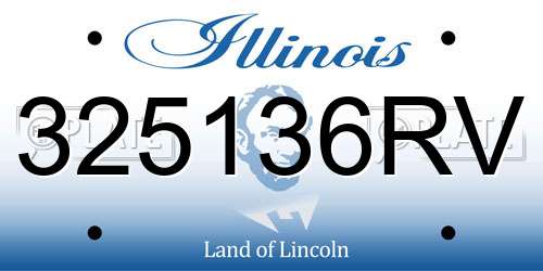325136RV Illinois License Plate