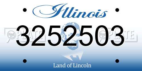 3252503 Illinois License Plate