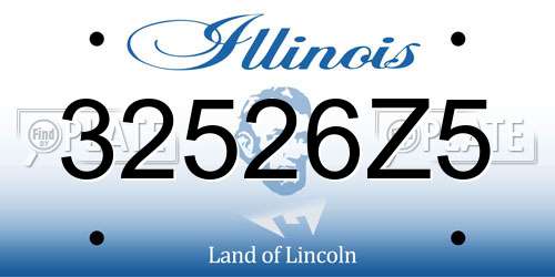 32526Z5 Illinois License Plate