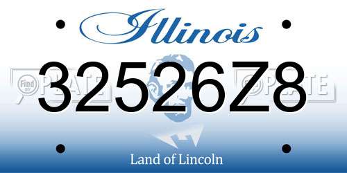 32526Z8 Illinois License Plate