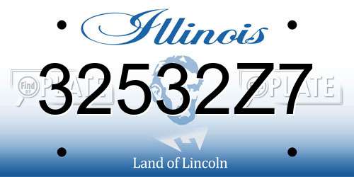 32532Z7 Illinois License Plate