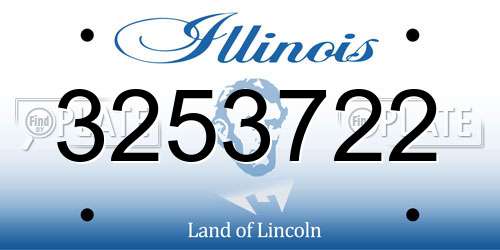 3253722 Illinois License Plate