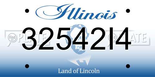 32542I4 Illinois License Plate