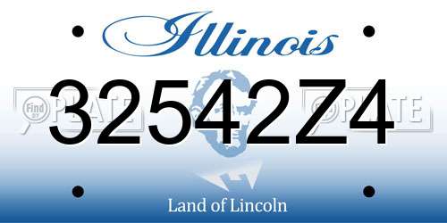 32542Z4 Illinois License Plate
