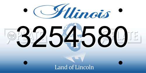 3254580 Illinois License Plate