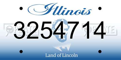 3254714 Illinois License Plate