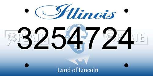 3254724 Illinois License Plate