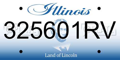 325601RV Illinois License Plate
