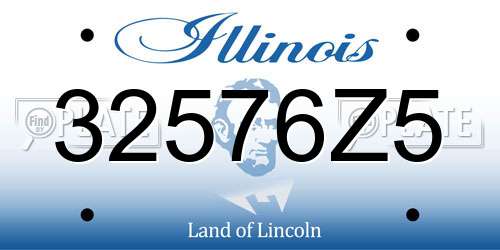 32576Z5 Illinois License Plate