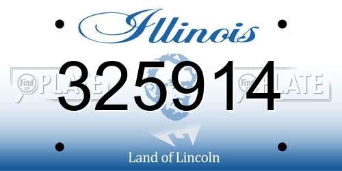 325914 Illinois License Plate