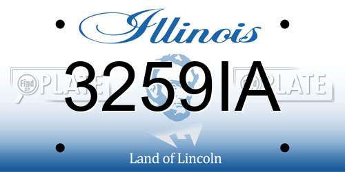 3259IA Illinois License Plate