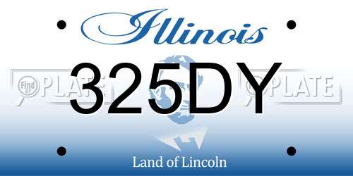 325DY Illinois License Plate