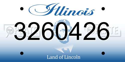 3260426 Illinois License Plate