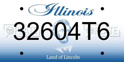 32604T6 Illinois License Plate