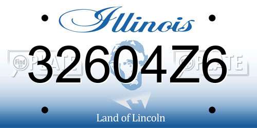 32604Z6 Illinois License Plate