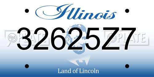 32625Z7 Illinois License Plate