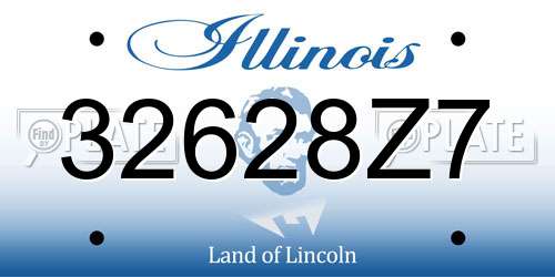 32628Z7 Illinois License Plate
